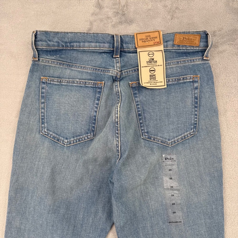 Polo Ralph Lauren High Rise Skinny Jeans Womens 29R Medium Wash Blue Denim NWT - Picture 9 of 14